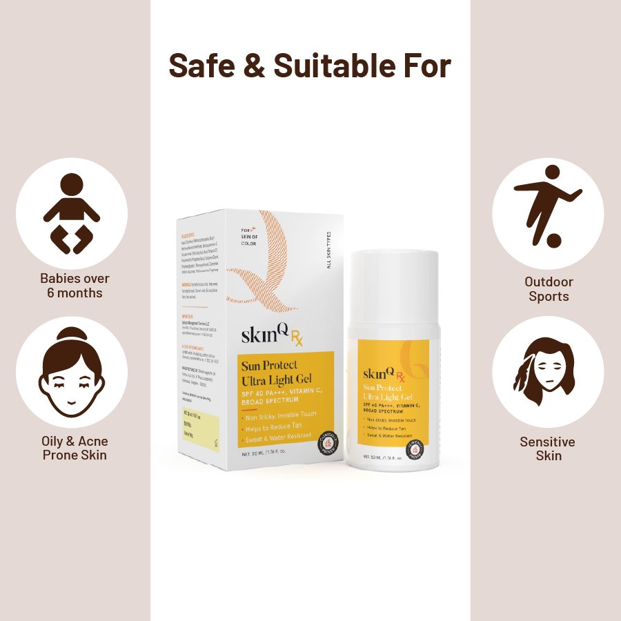 Sun Protect Ultra Light Non Sticky Sunscreen Gel: SPF 40 PA+++ with Vitamin C PRODUCT HIGHLIGHTS